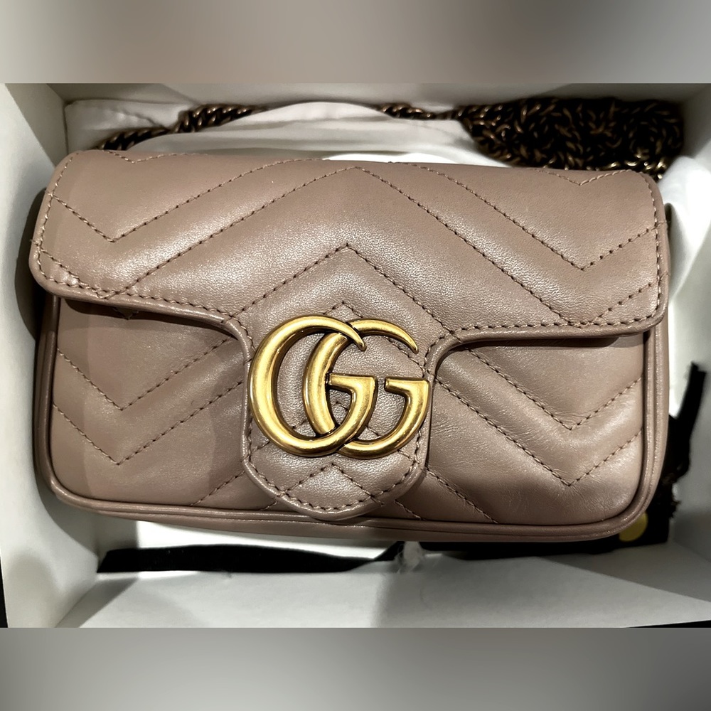 Gucci Marmont supermini in dusty rose very good condition Authentic